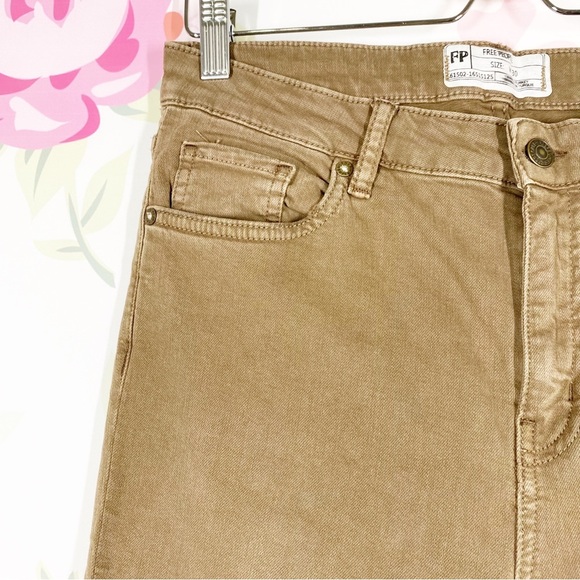 Free People Brown Distressed Frayed Skinny Denim Jeans 30 - Picture 3 of 10